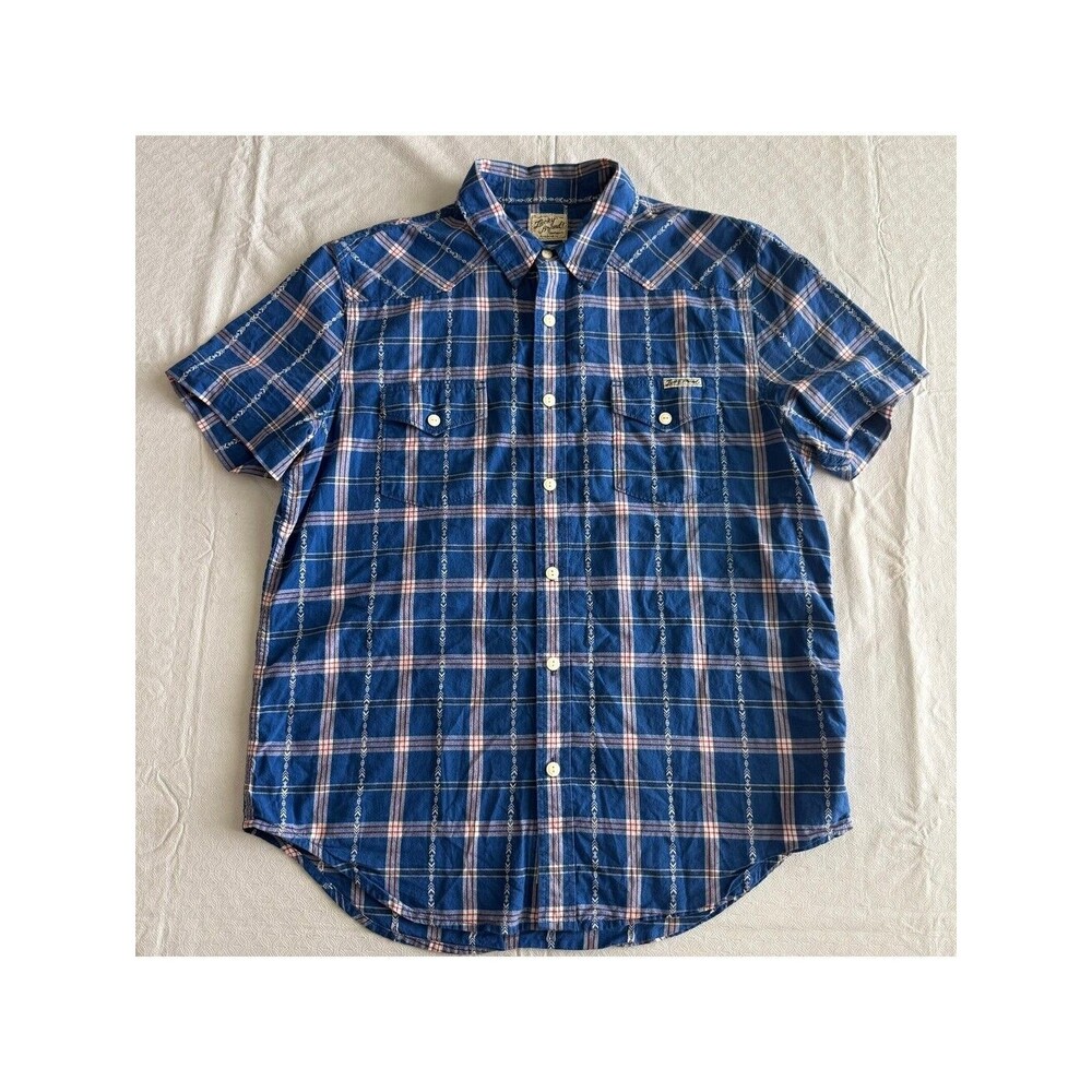 Lucky Brand Men's Blue Plaid Shirt L